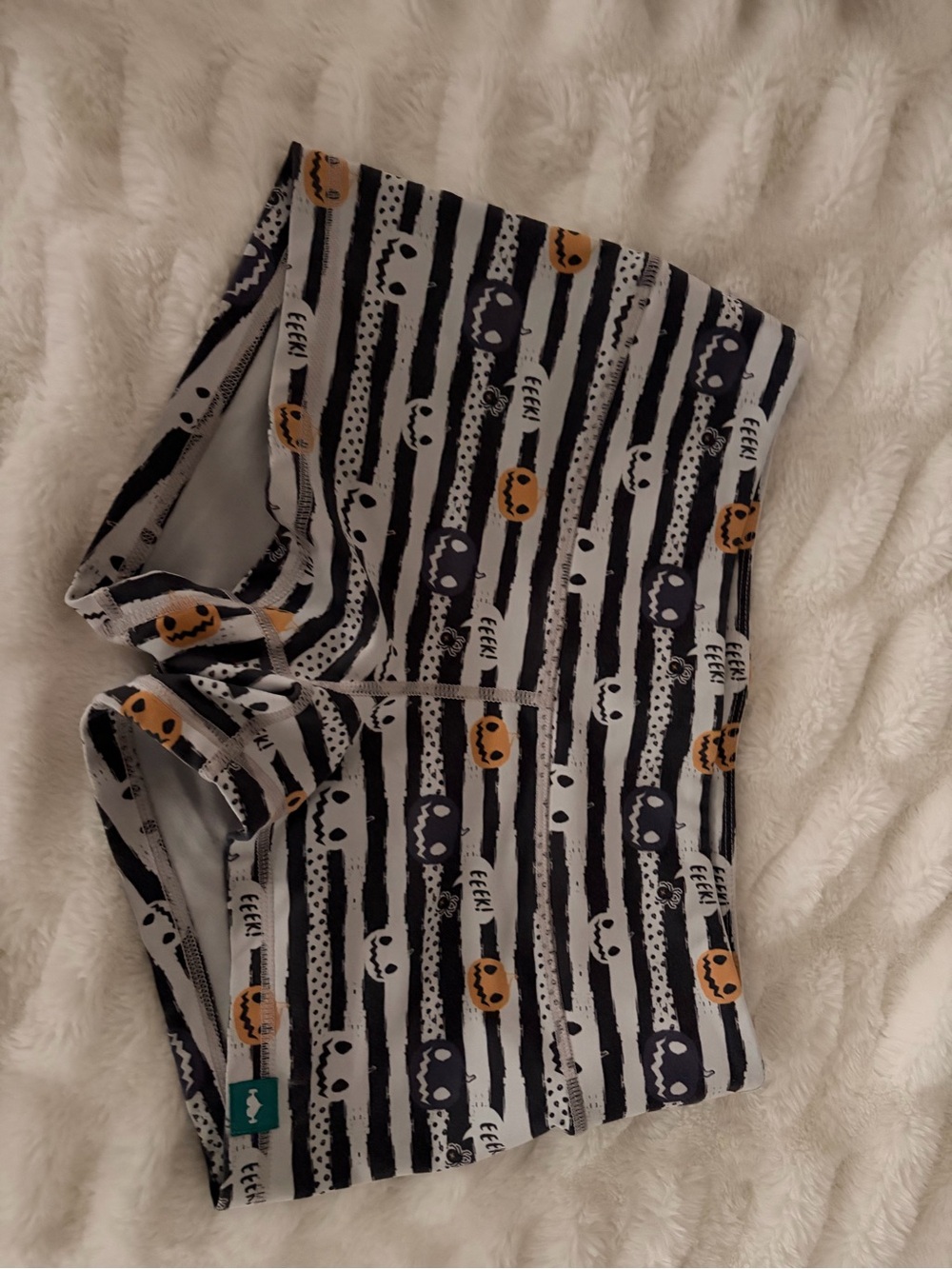 WodBottom CrossFit Halloween Stripe Shorts with Pumpkin Print